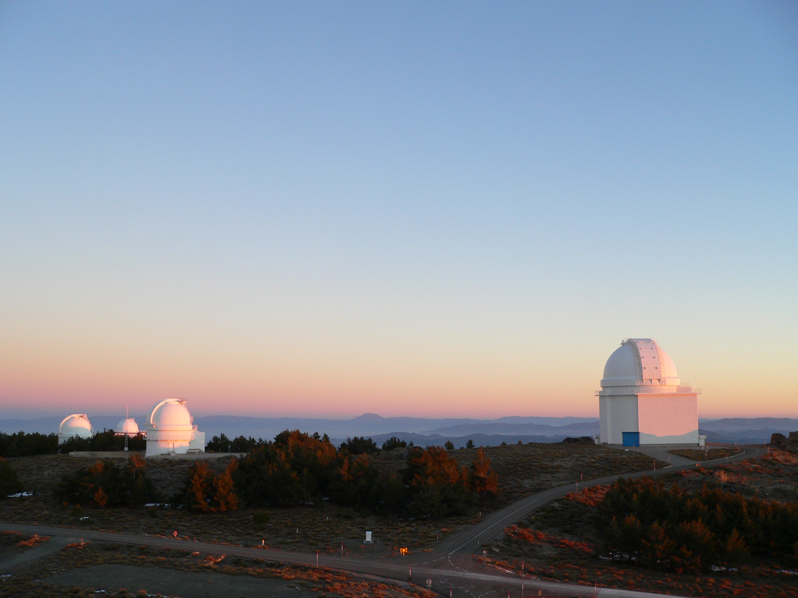 Sunrise over the domes of the Observatory