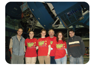 At 3.5 m telescope with 2 people from the staff